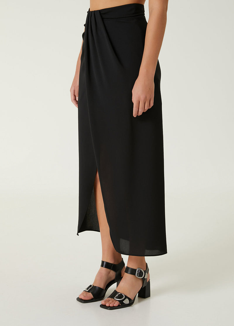 Beymen Club Midi Wrap Skirt Black