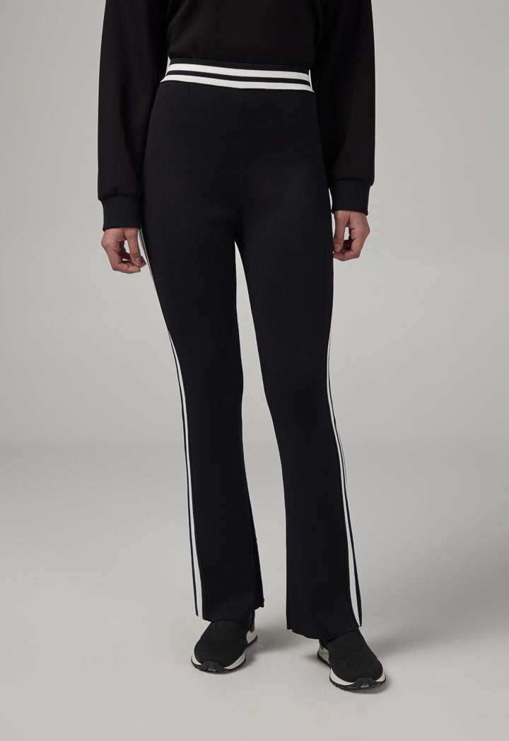 Choice Contrast Elastic Waistband Sweatpants Black