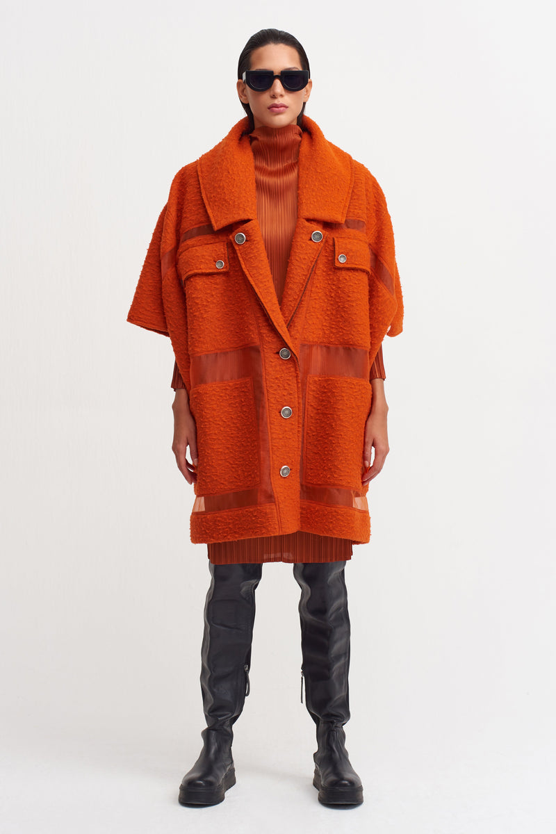 NU Button Accessory Coat Flame