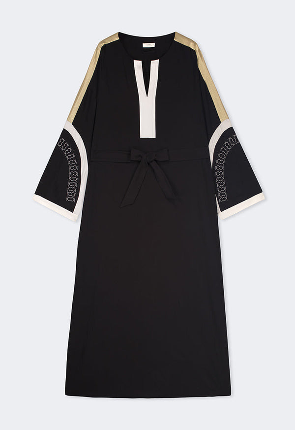 Choice Oversized Color Block Dress Black