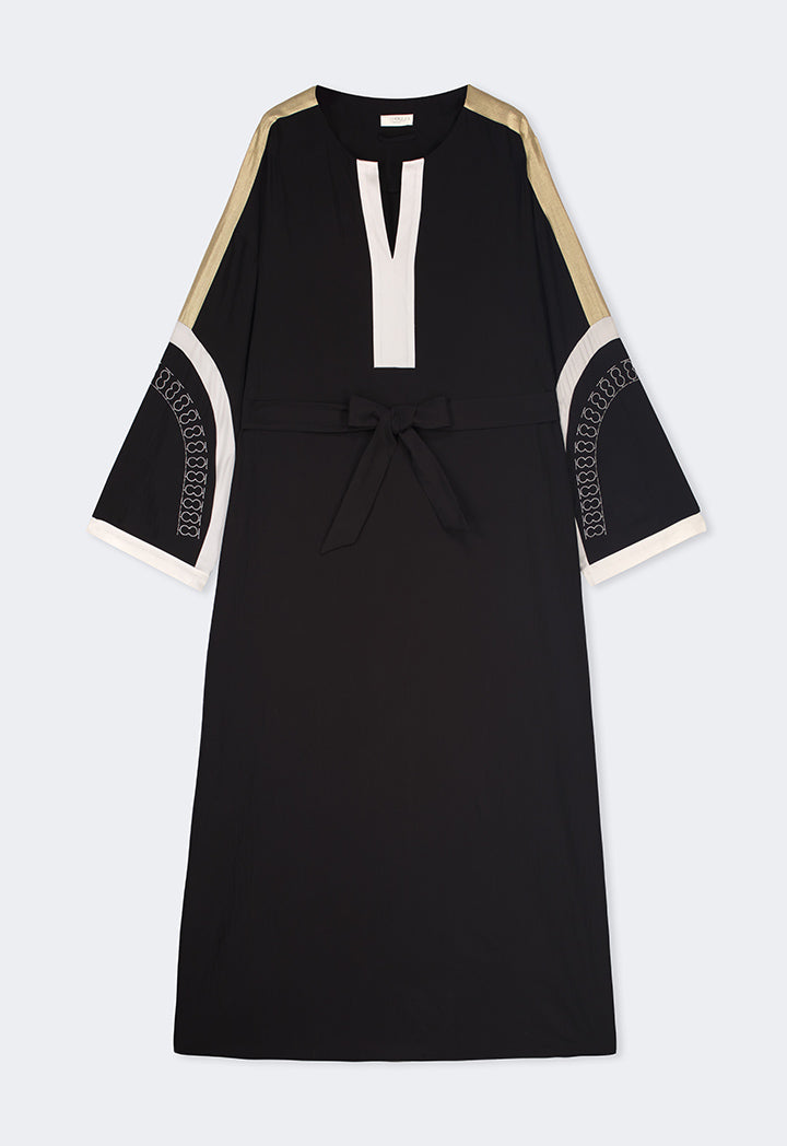 Choice Oversized Color Block Dress Black