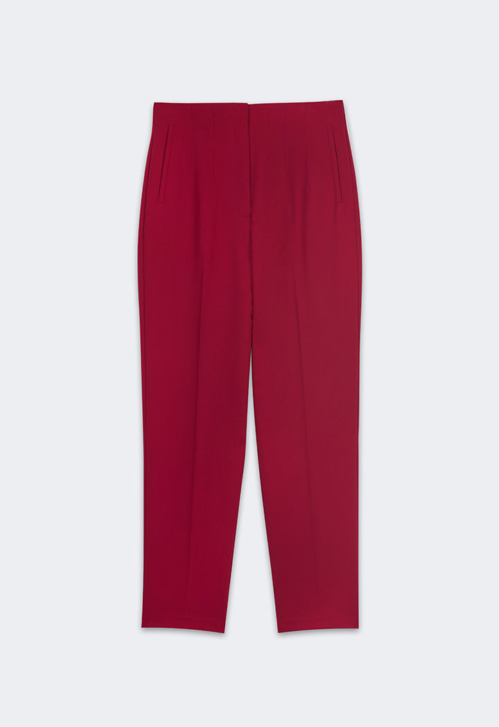 Choice Basic High-Waist Trousers Burgundy