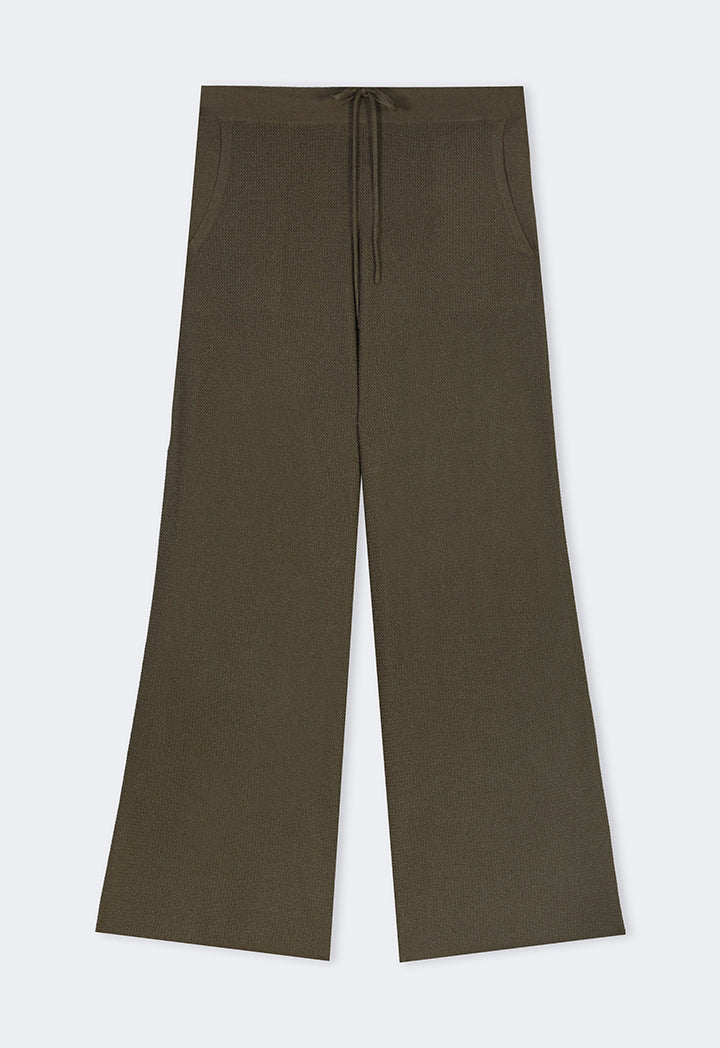 Choice Solid Knitted Trousers Khaki