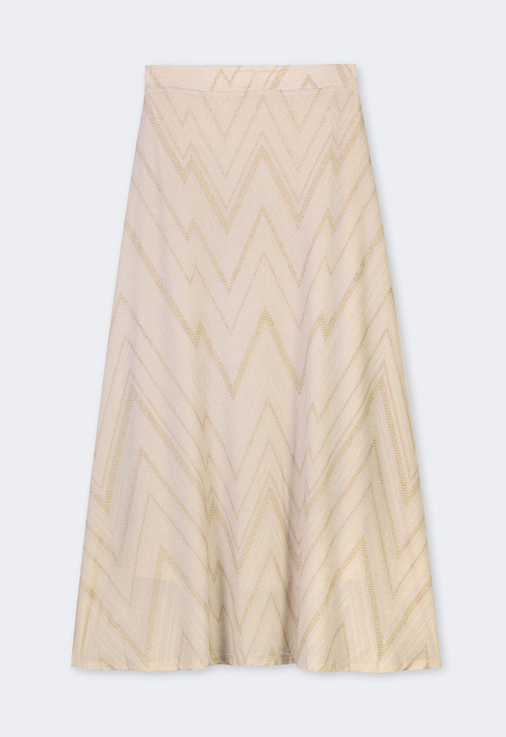 Choice Striped Lurex Maxi Skirt Sand