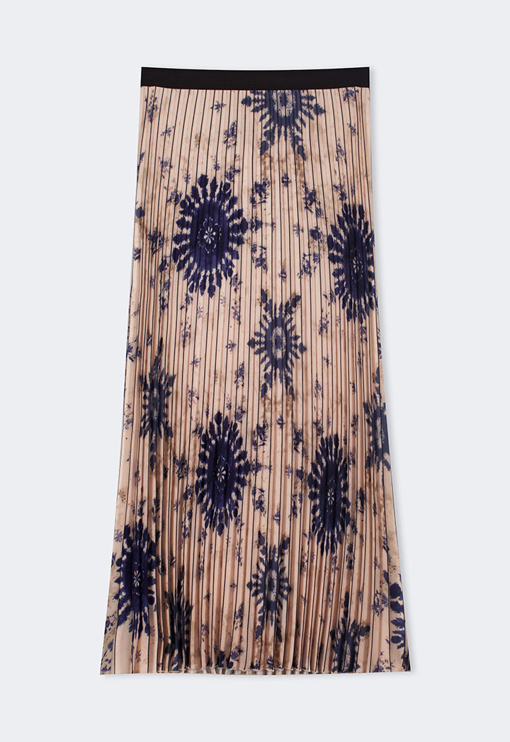 Choice All Over Printed Pleated Skirt Multi Color