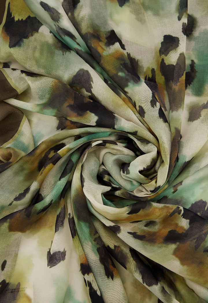 Choice Modern Cheetah Scarf Green