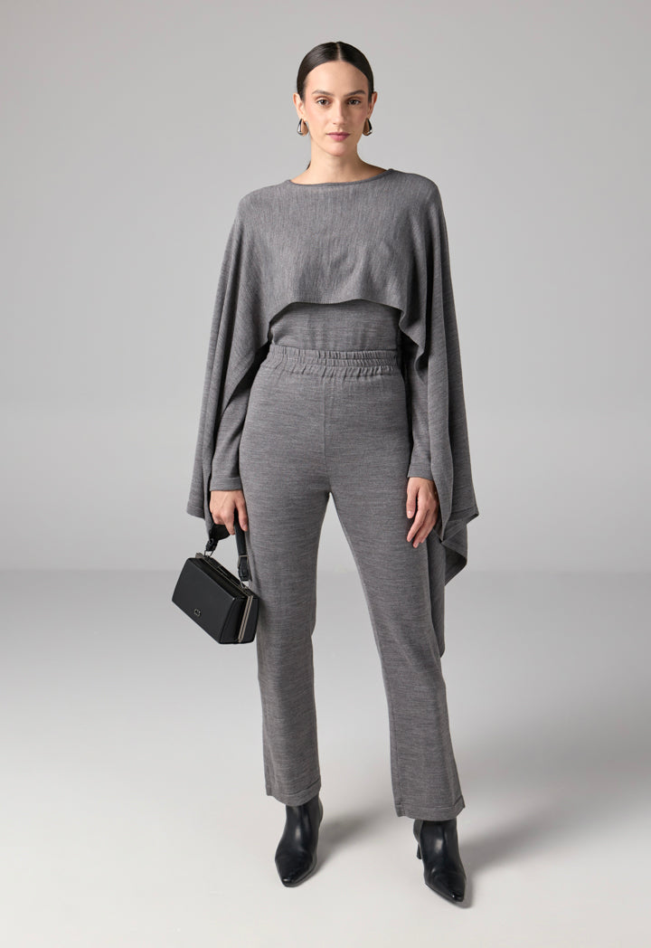 Choice Straight Cut Knitted Trousers Grey