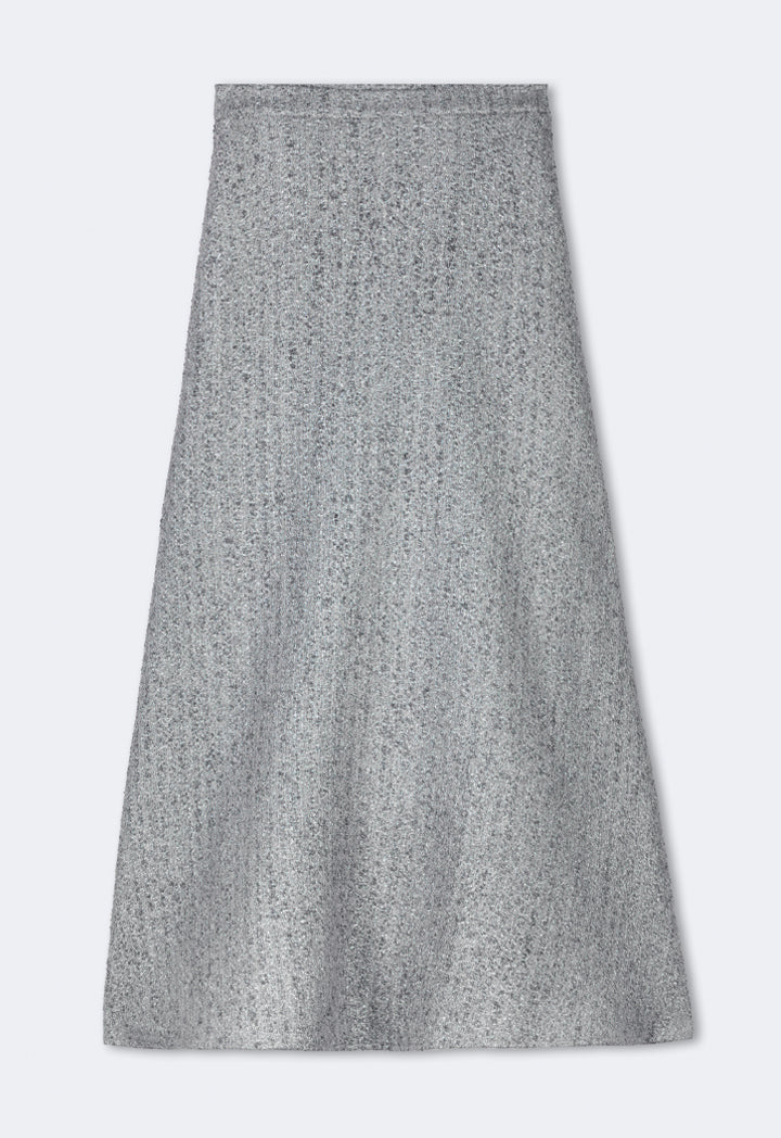 Choice Tweed Lurex Maxi Skirt Grey