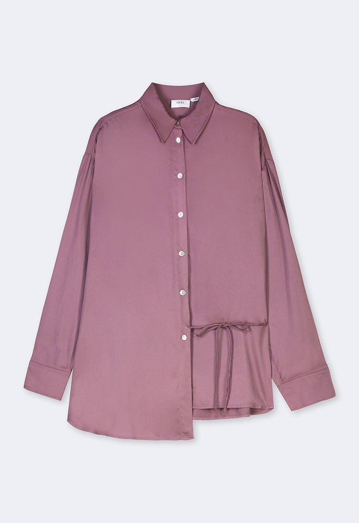 Choice Long Sleeve Basic Shirt Burgundy