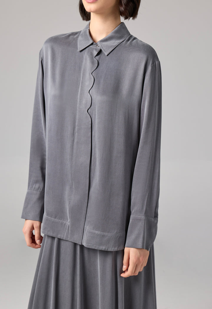 Choice Long Sleeves Basic Shirt Grey