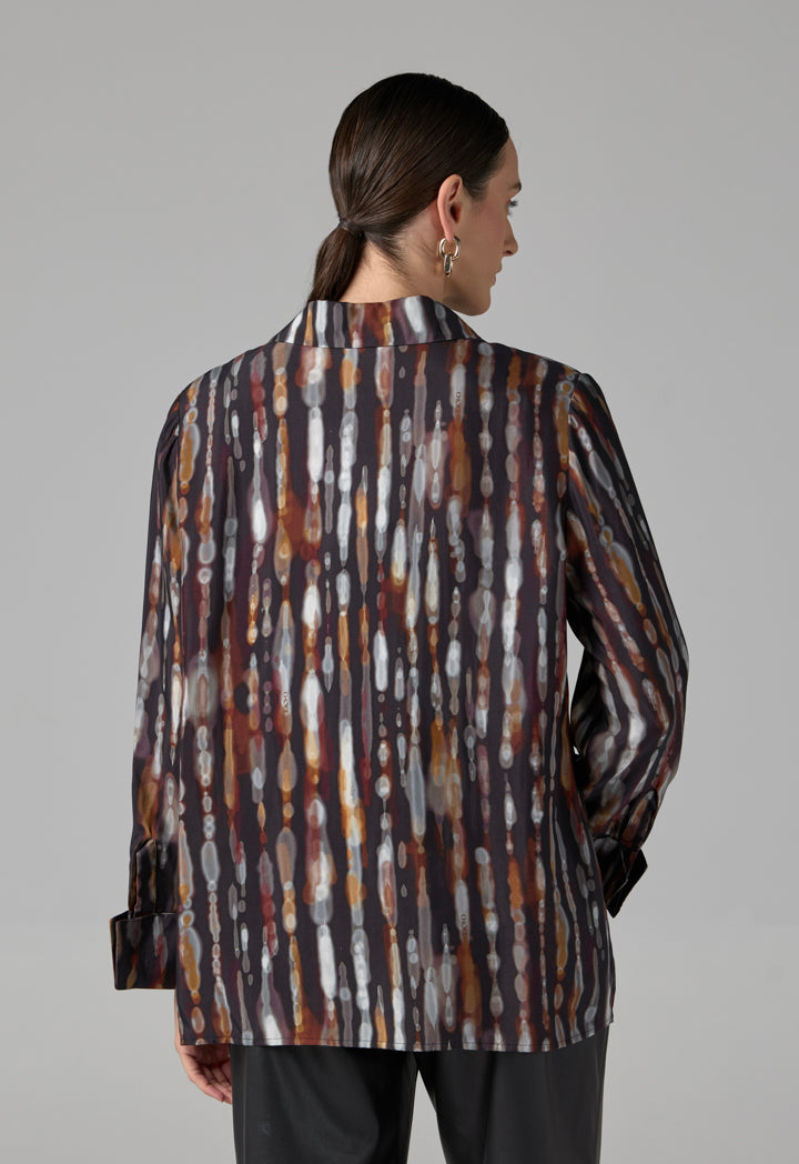 Choice Printed Asymmetrical Neck Blouse Multi Color