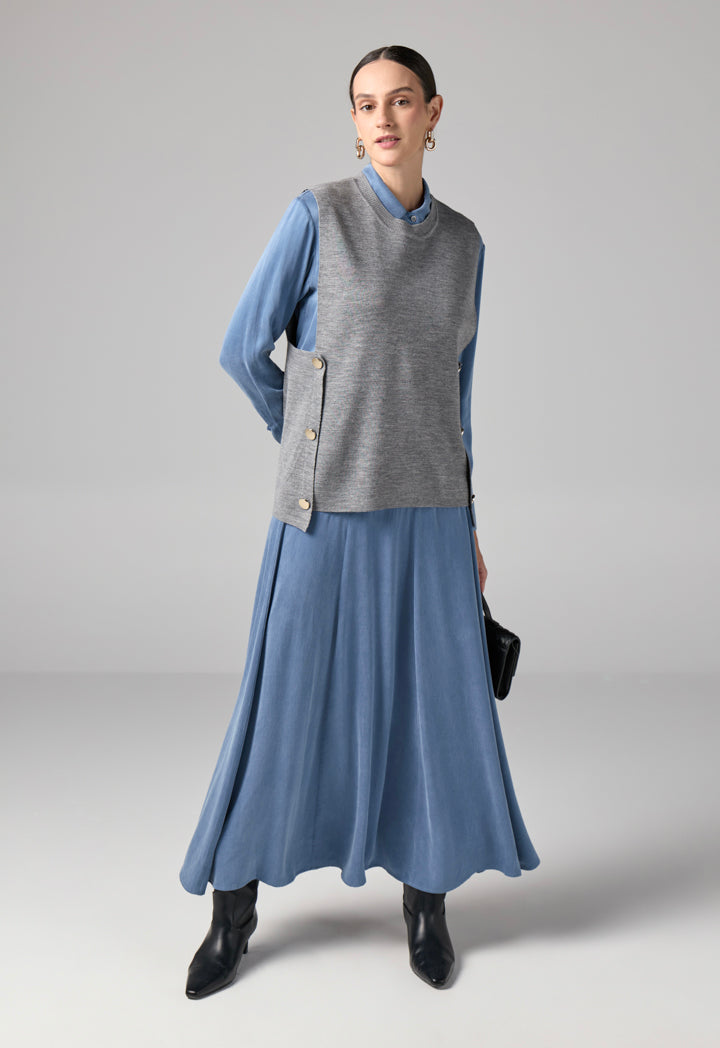 Choice Sleeveless Sweater Vest Grey