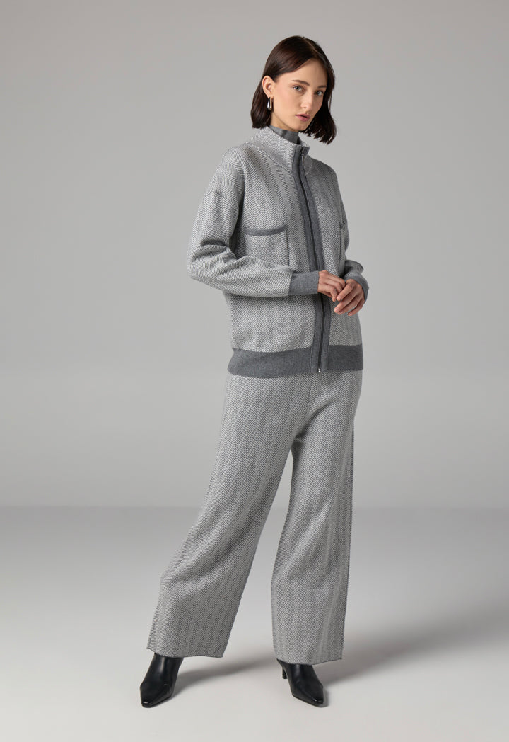 Choice Drop Shoulder Full Zip Jacket Grey