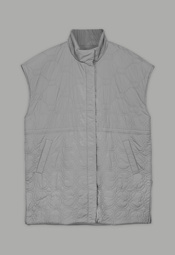 Choice Solid Quilted Sleeveless Gilet Grey