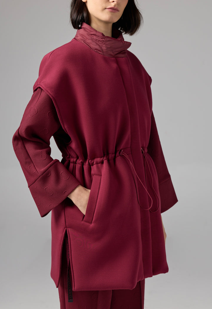 Choice Solid Quilted Sleeveless Gilet Burgundy