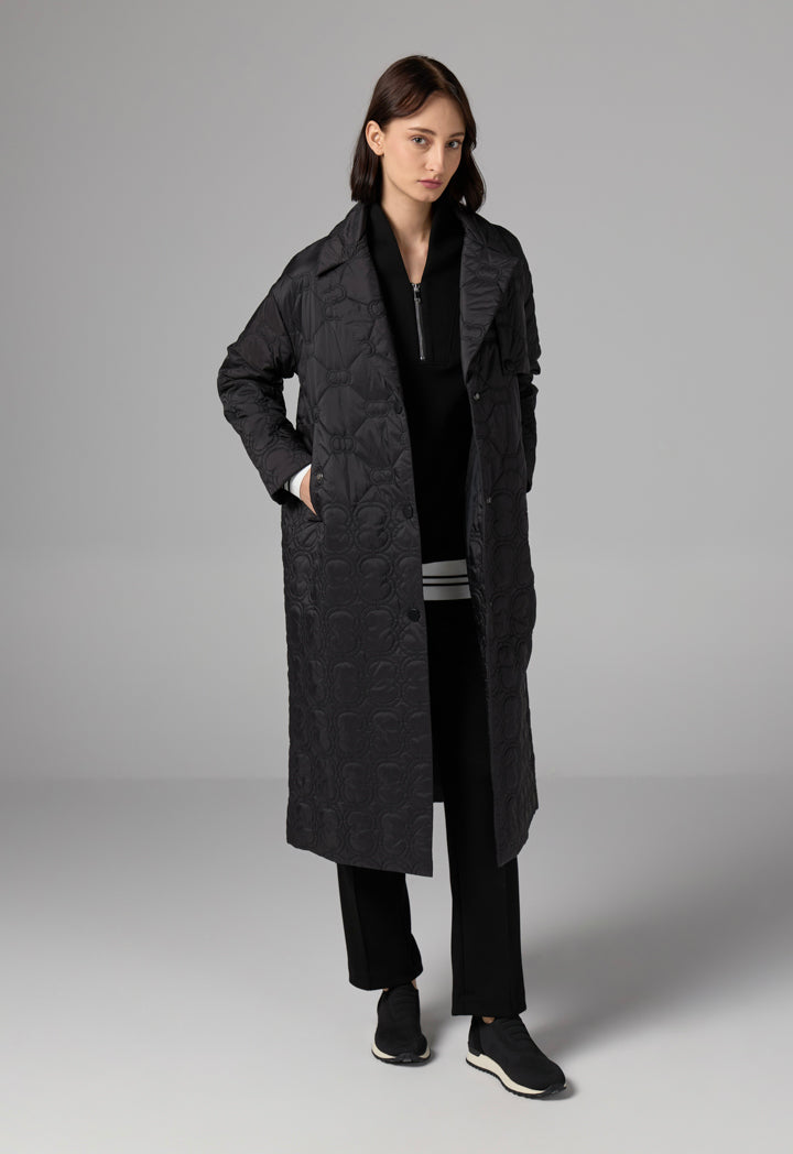 Choice  Embroidered Quilted Monogram Jacket Black