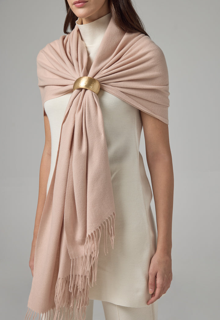 Choice Solid Tussles Winter Scarf Light Pink