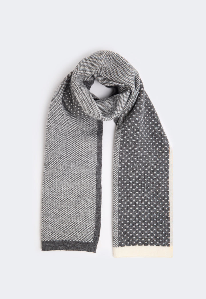 Choice Polka Dot Winter Scarf Grey/Off White