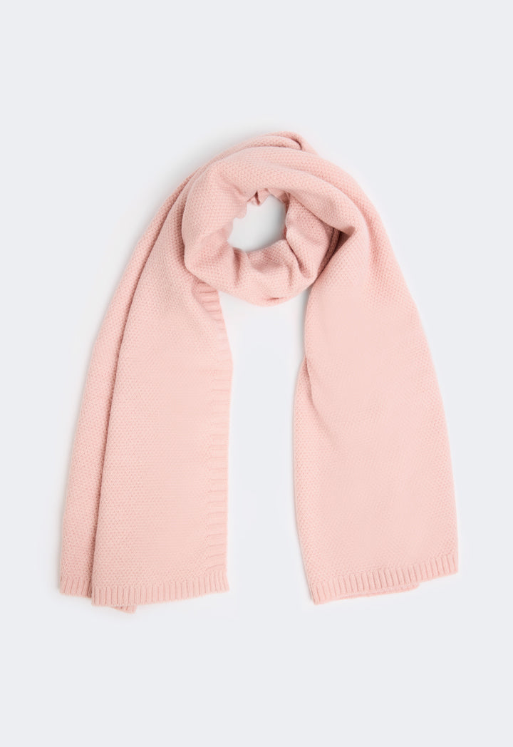 Choice Textured Woven Winter Scarf Pink