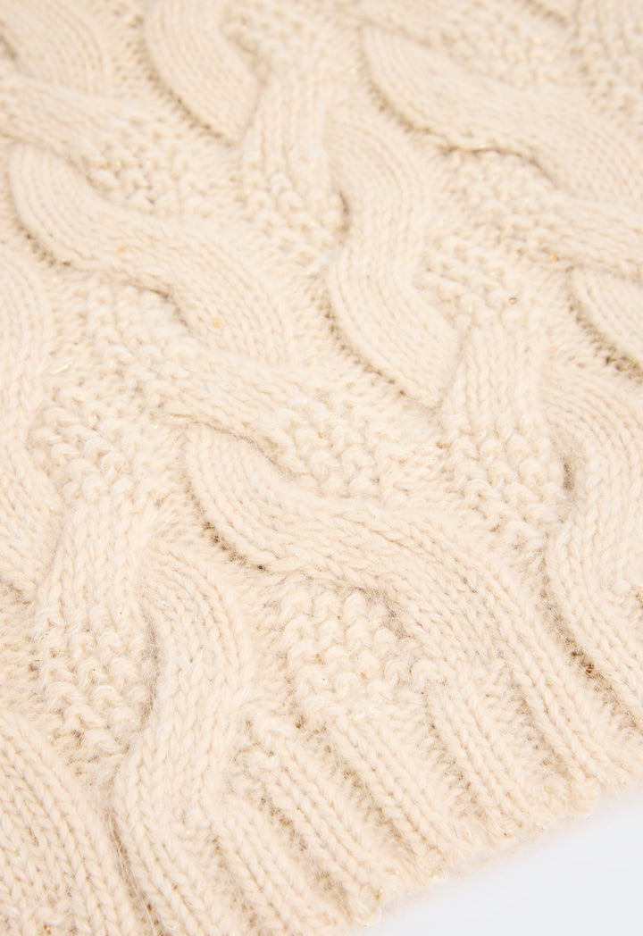 Choice Solid Textured Winter Scarf Cream