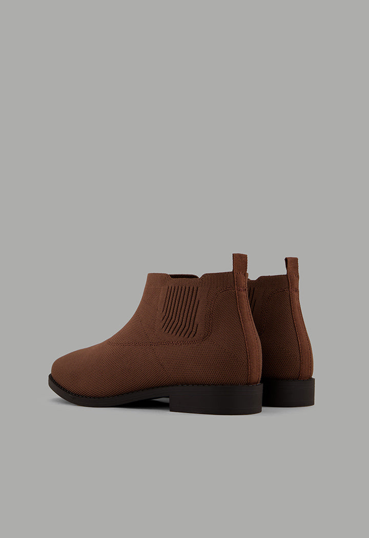 Choice Lace Less Flat Boots Brown