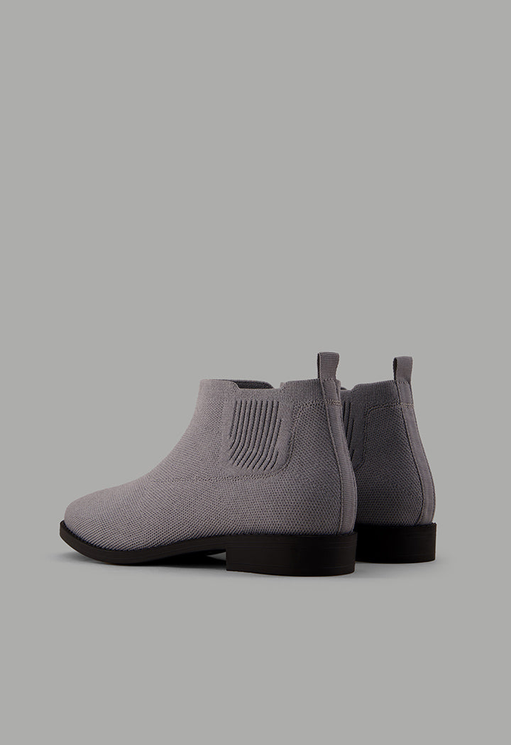 Choice Lace Less Flat Boots Grey