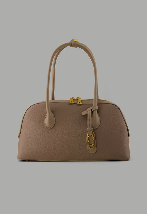 Choice Solid Shoulder Bag Beige