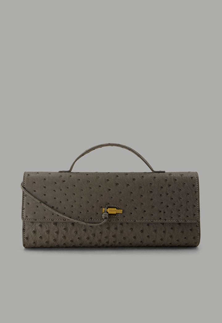Choice Top Handle Textured Clutch Grey