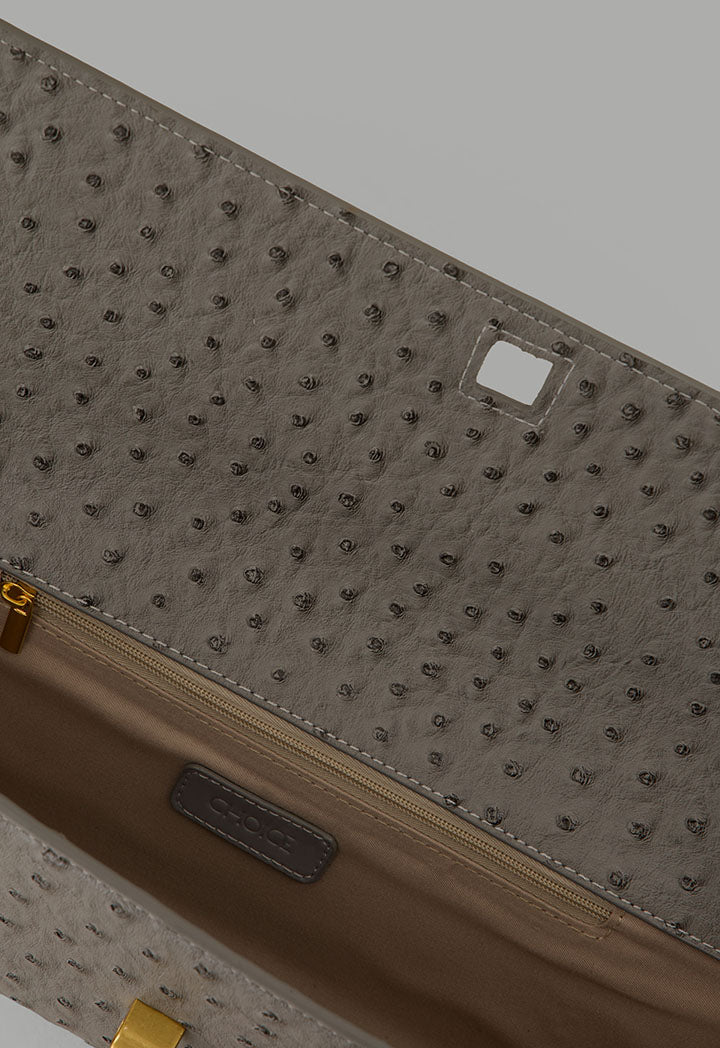 Choice Top Handle Textured Clutch Grey