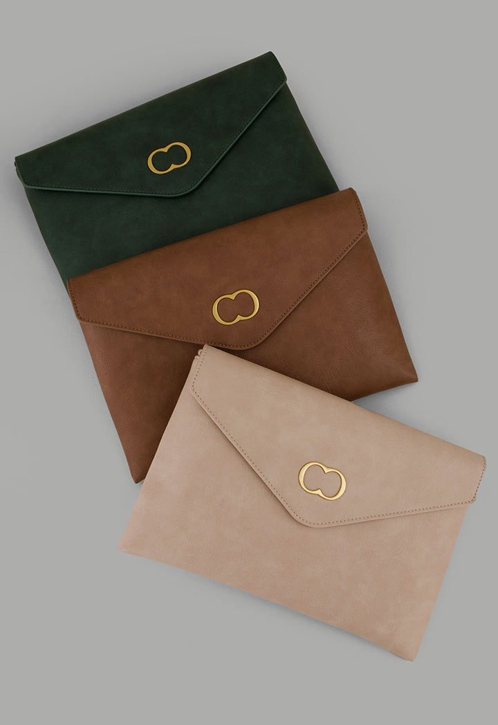 Choice Solid Pu Leather Pouch Light Brown