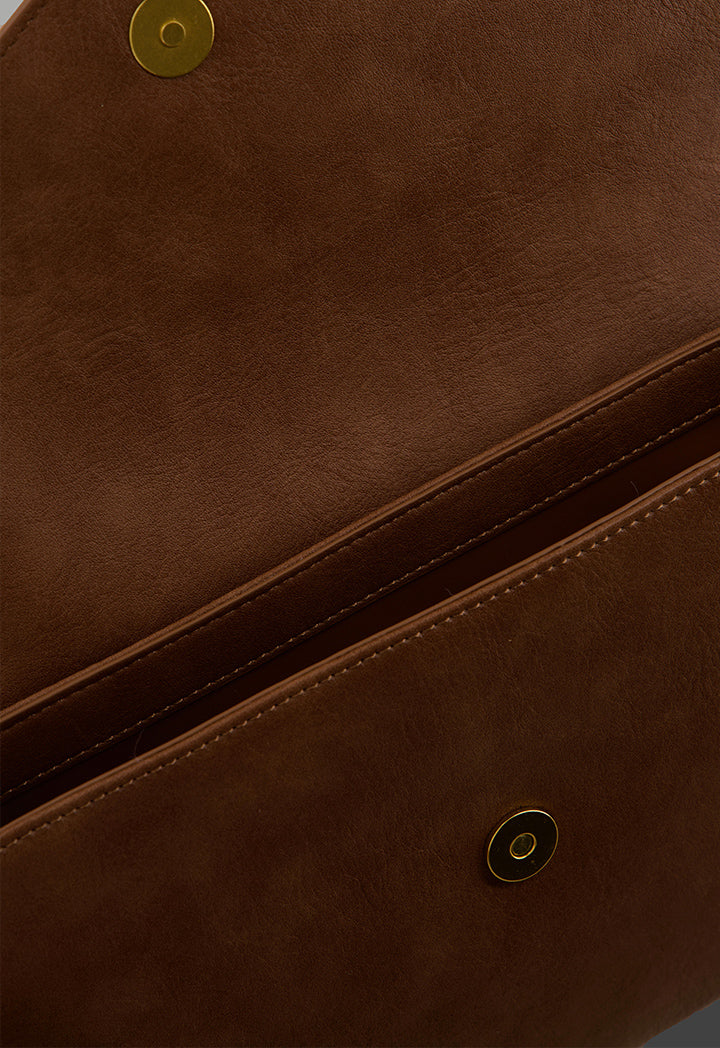 Choice Solid Pu Leather Pouch Light Brown