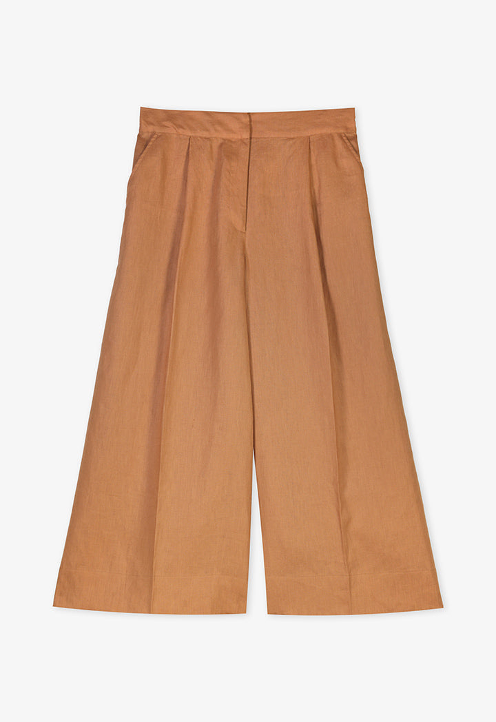 Choice Wide Leg Basic Trousers Caramel