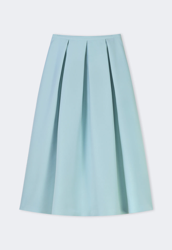 Choice Solid Pleated Maxi Skirt Mint