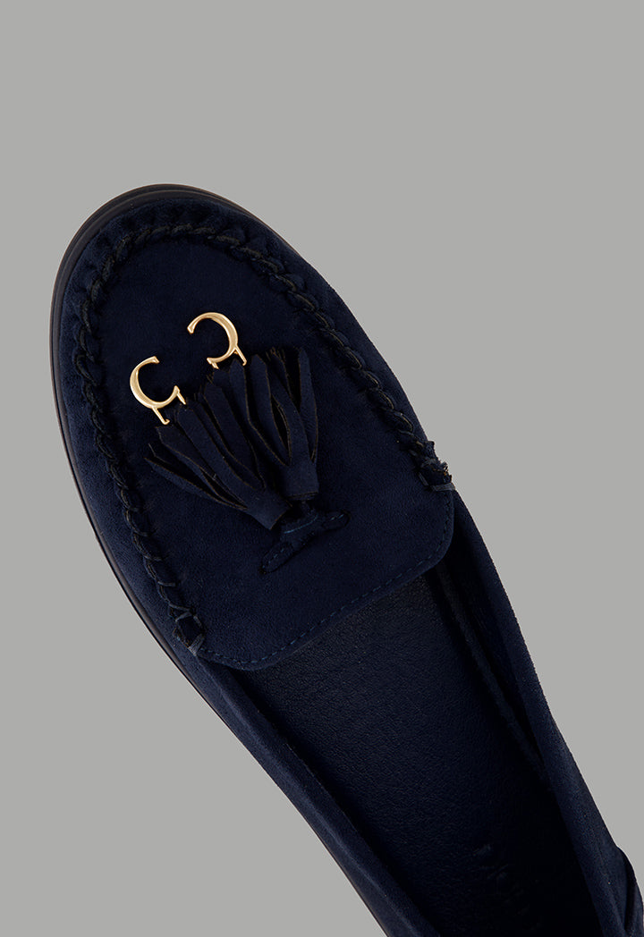 Choice Tassel Suede Loafers Navy