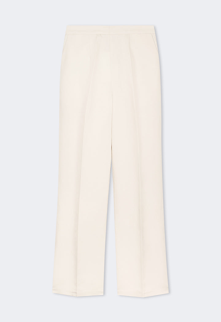Choice Straight Leg High Waist Trousers Beige