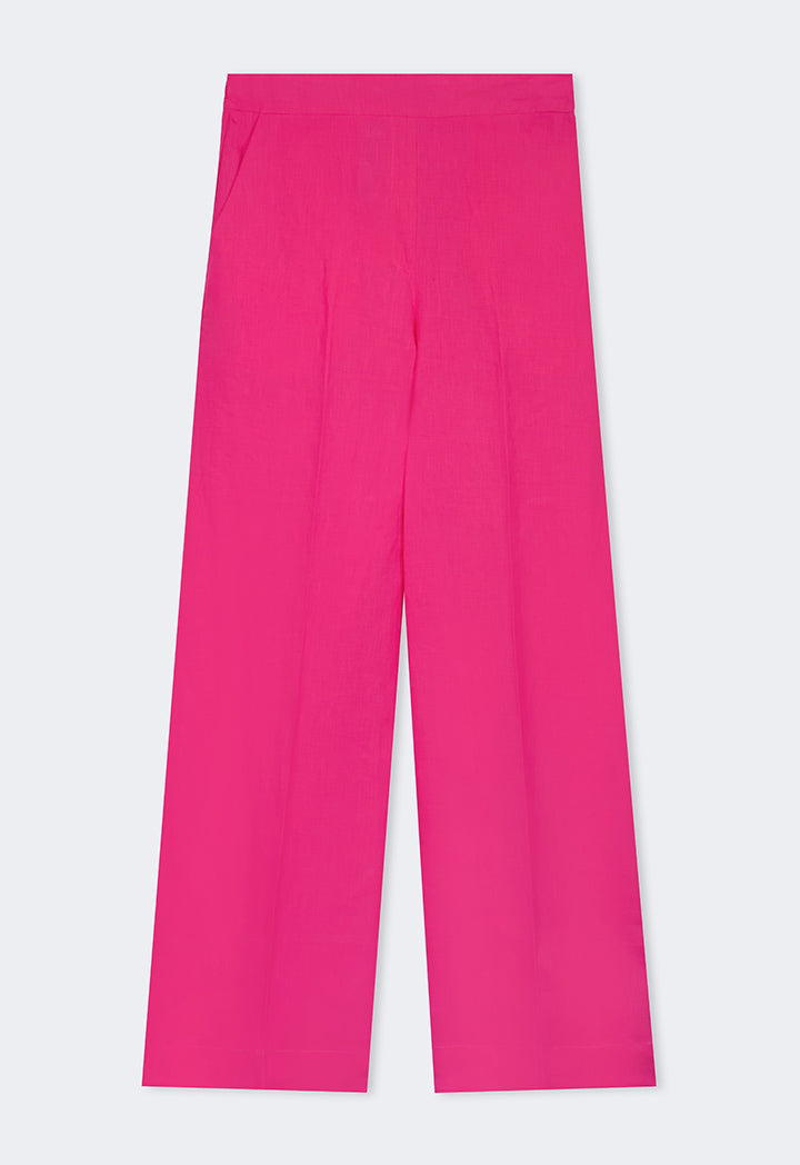 Choice Linen Wide Leg Trousers Fuchsia