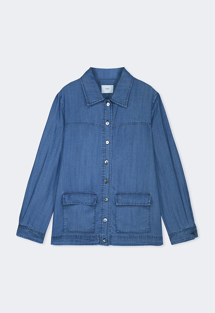 Choice Front Flap Pockets Jacket Navy