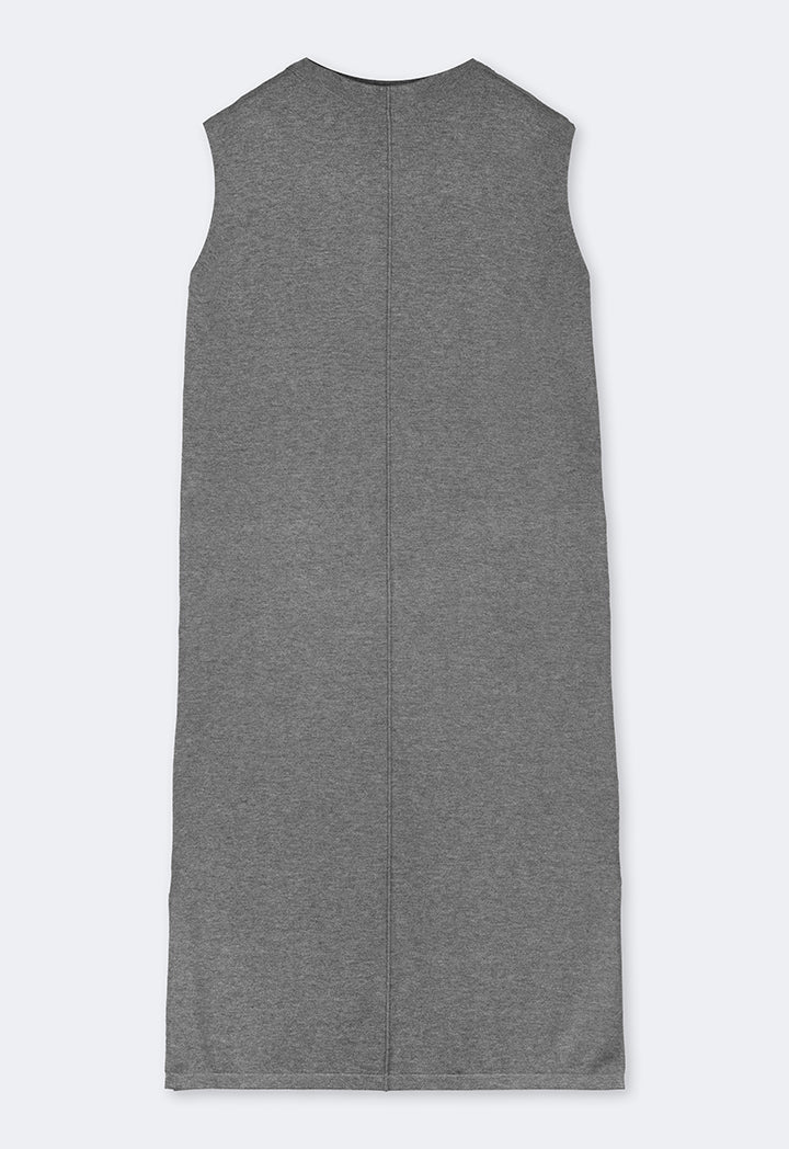 Choice Sleeveless Knitted Maxi Dress Silver