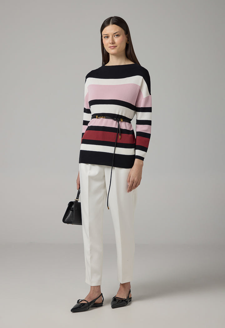 Choice Multicolored Knitted Blouse Multi Color
