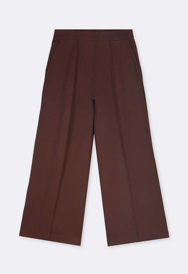 Choice Basic Straight Wide Cut Trousers Brown