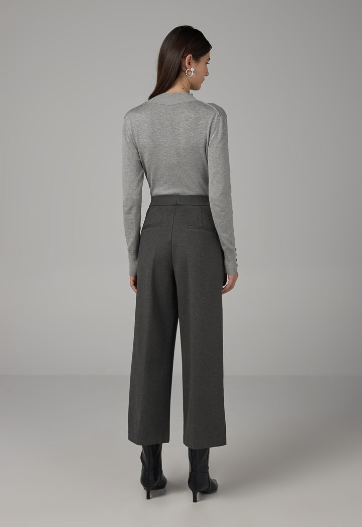 Choice Basic Straight Wide Cut Trousers Anthracite