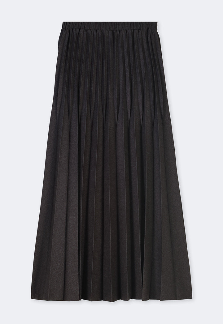 Choice Solid Pleated Maxi Skirt Anthracite