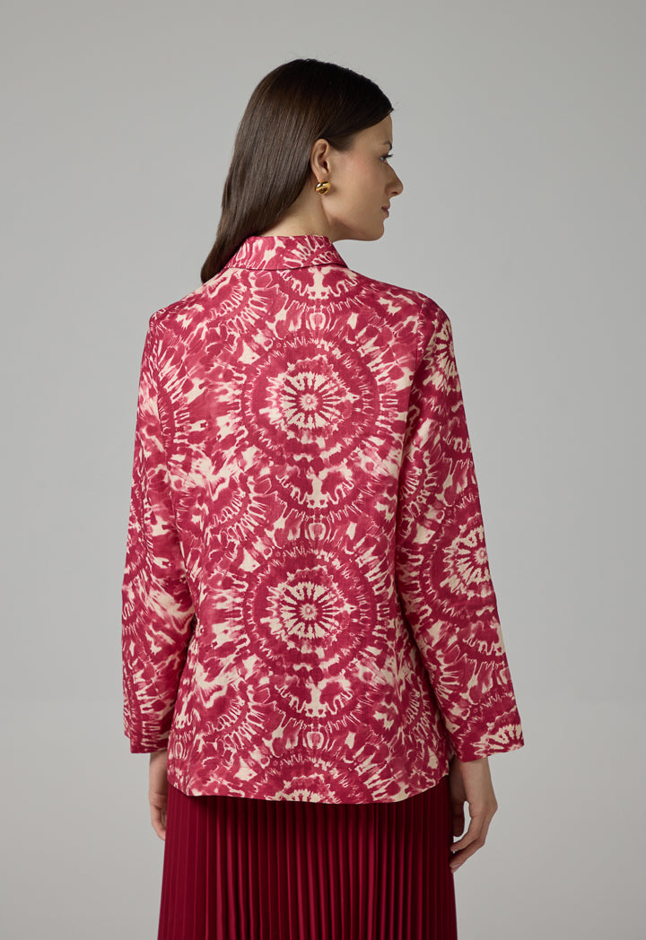 Choice Front Flap Pockets Printed Shirt Multi Color