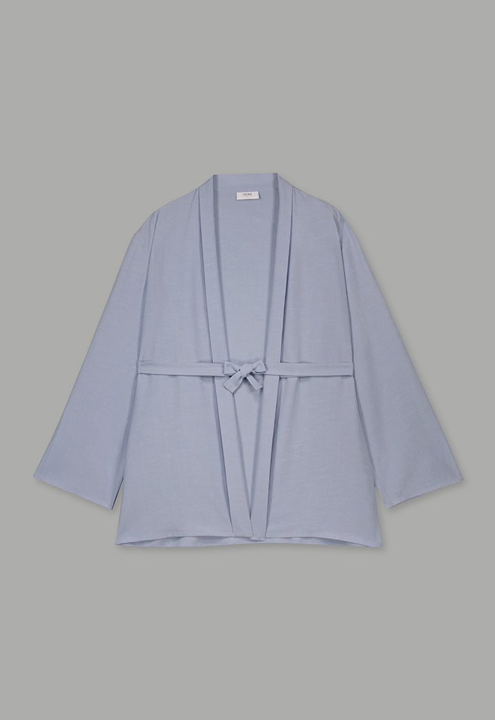 Choice Long Sleeve Basic Kimono Blue
