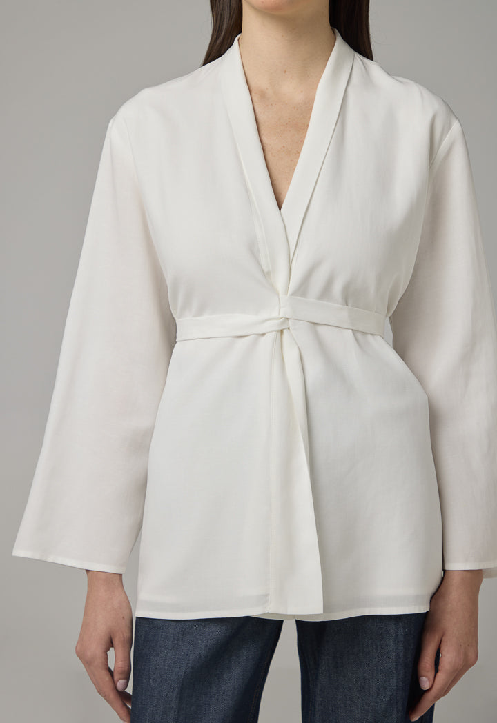 Choice Long Sleeve Basic Kimono Off White