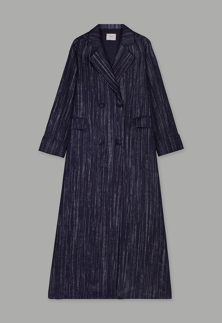 Choice Contrast Long Sleeve Maxi Abaya  Indigo