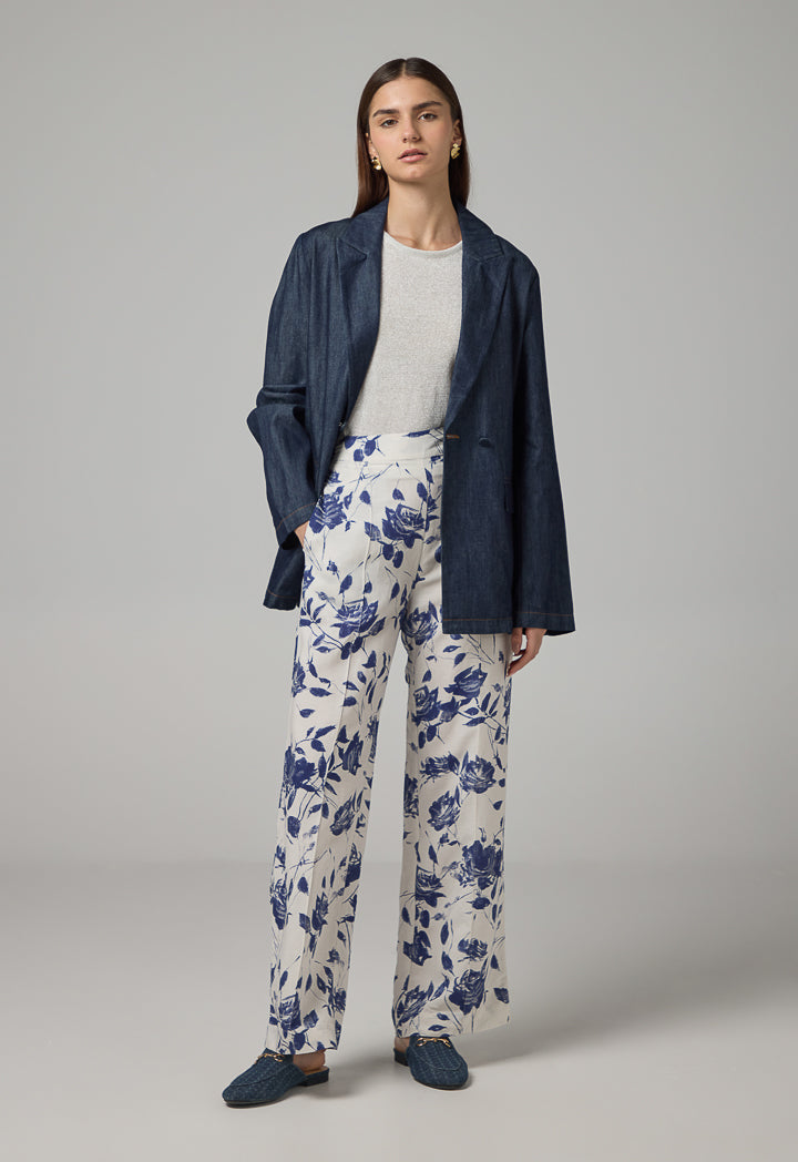 Choice Notched Collar Denim Jacket Indigo