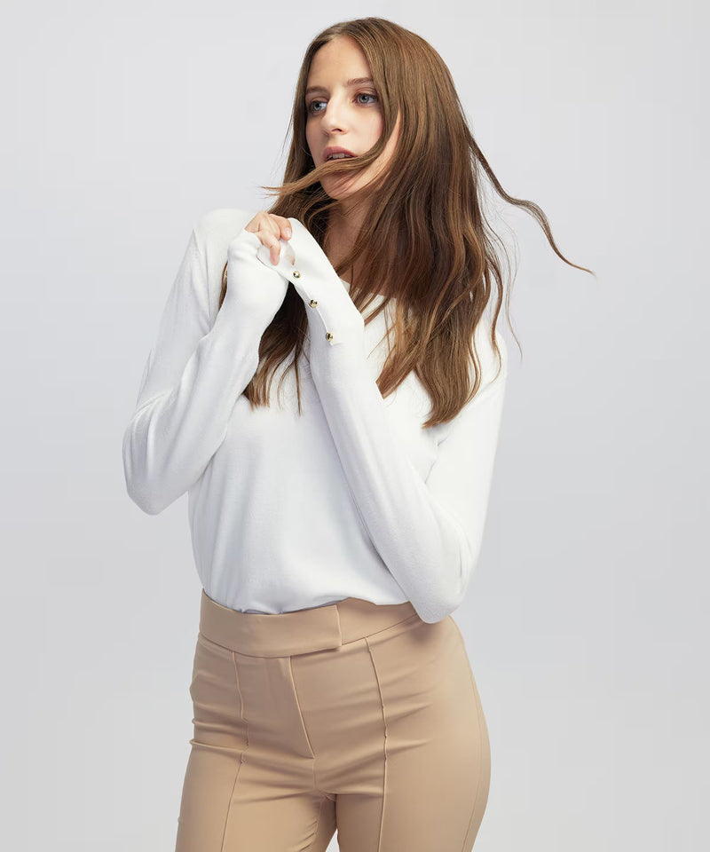 Ipekyol Contrast Button-Down Knitwear Ecru