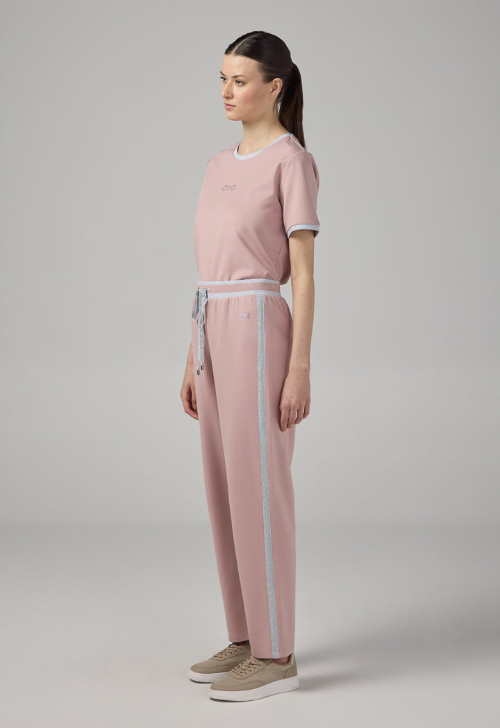 Choice Short Sleeve Contrast T-Shirt Pink