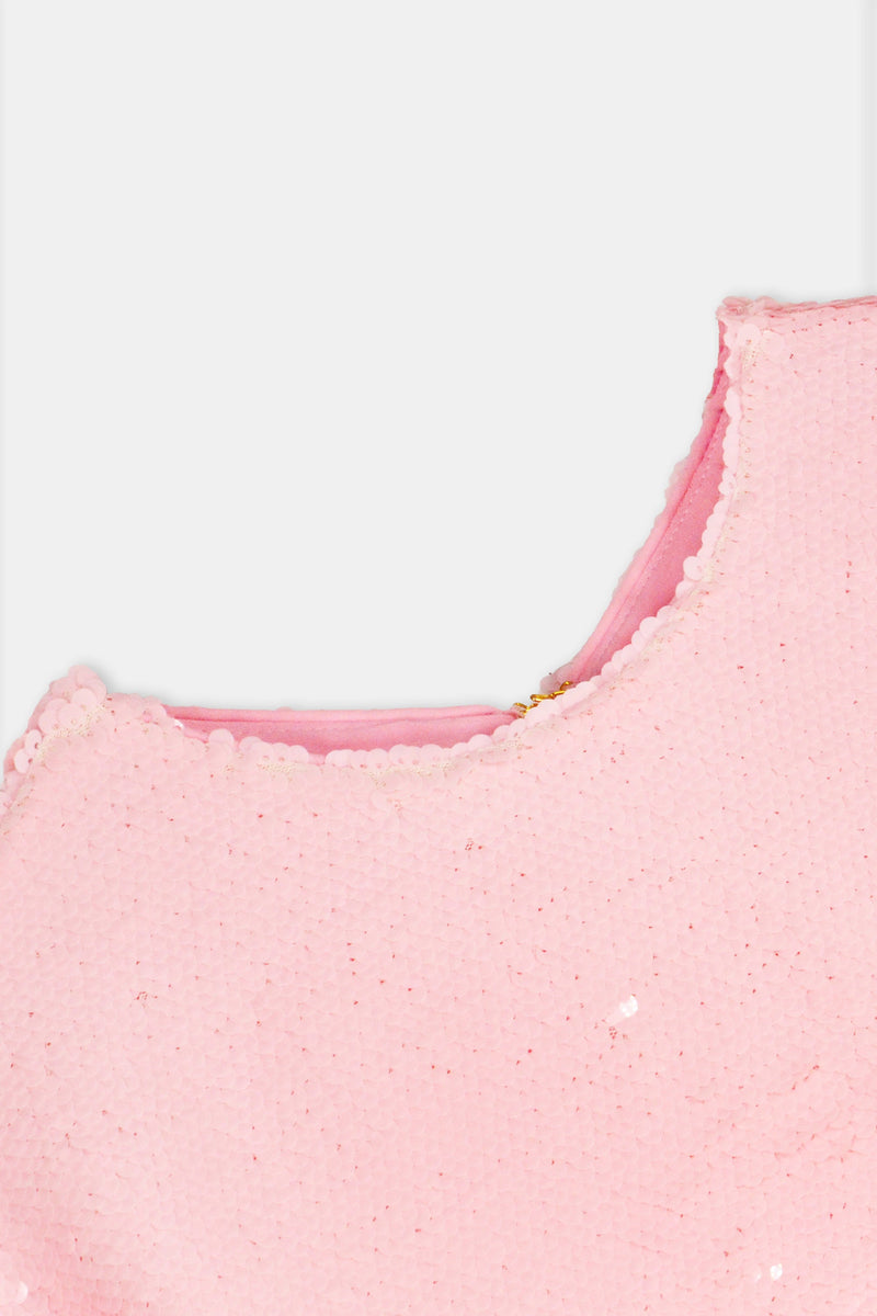 Nean Sequin Long-Sleeve Maxi Dress Light Pink